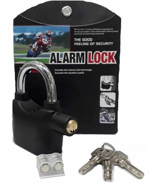 Alarm Lock 110dba Universal Security Alarm Lock System Anti-Theft for Door Motor Bicycle Padlock with 3 Keys (Black)