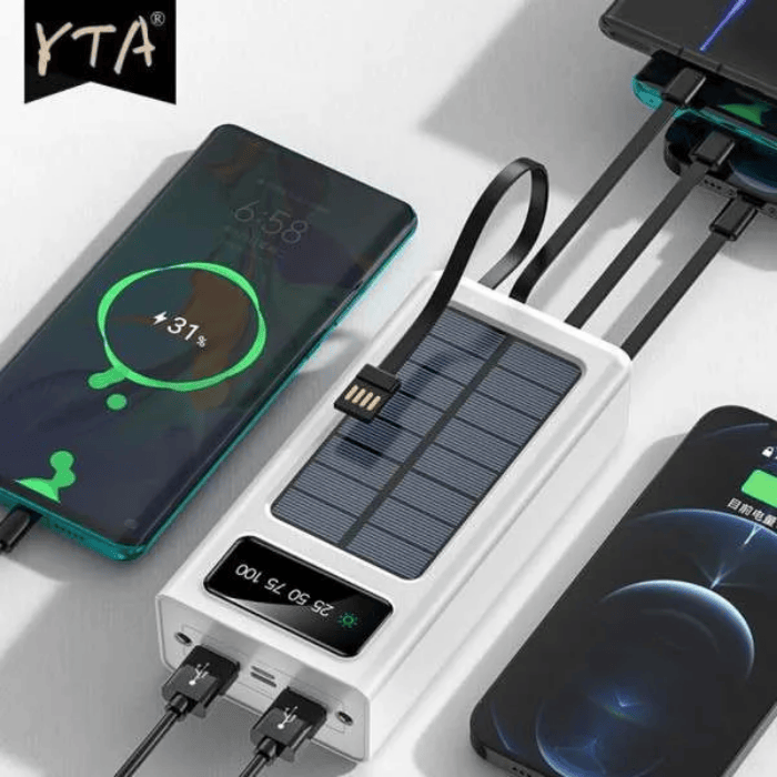 Super-fast Solar Power Bank 20000mA With Multi Cable Support