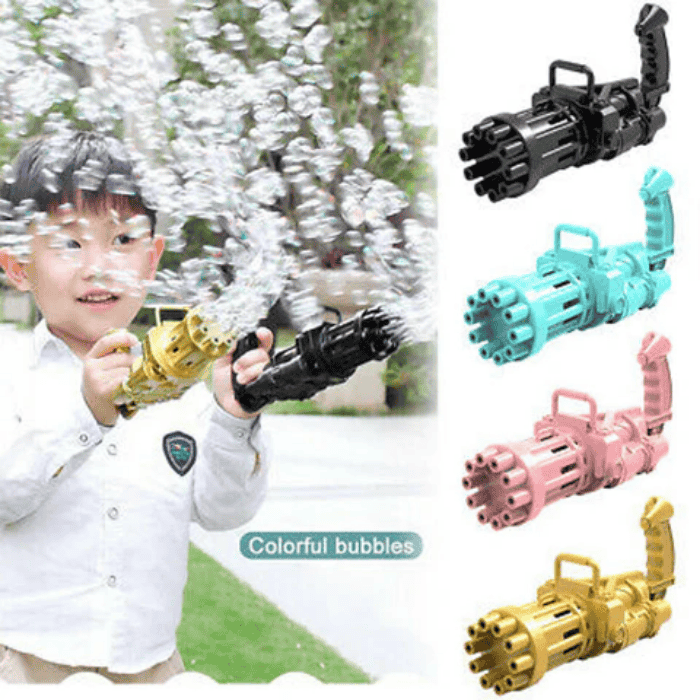Gatling Bubble Gun: 8-Hole Fun Bubble Machine for Kids