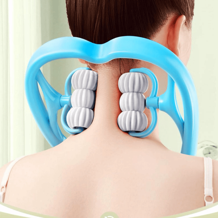 6 Wheel Dual Pressure Neck Pain Relief Massage Roller - Acupressure