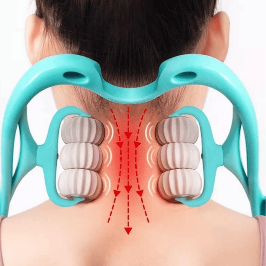 6 Wheel Dual Pressure Neck Pain Relief Massage Roller - Acupressure
