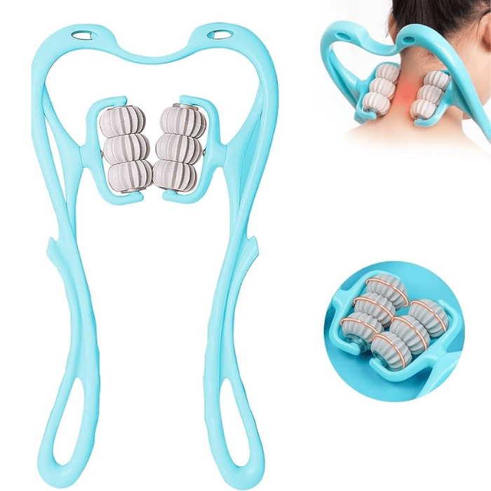 6 Wheel Dual Pressure Neck Pain Relief Massage Roller - Acupressure