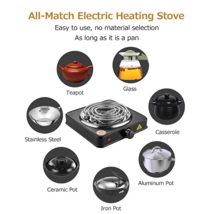 Compact Mini Electric Stove - Adjustable Heat & Safe
