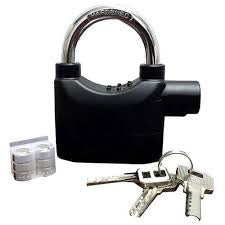 Alarm Lock 110dba Universal Security Alarm Lock System Anti-Theft for Door Motor Bicycle Padlock with 3 Keys (Black)